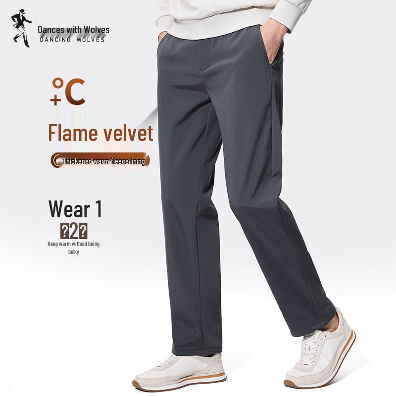 

Men s Fleece-Lined Warm Casual Trousers 34