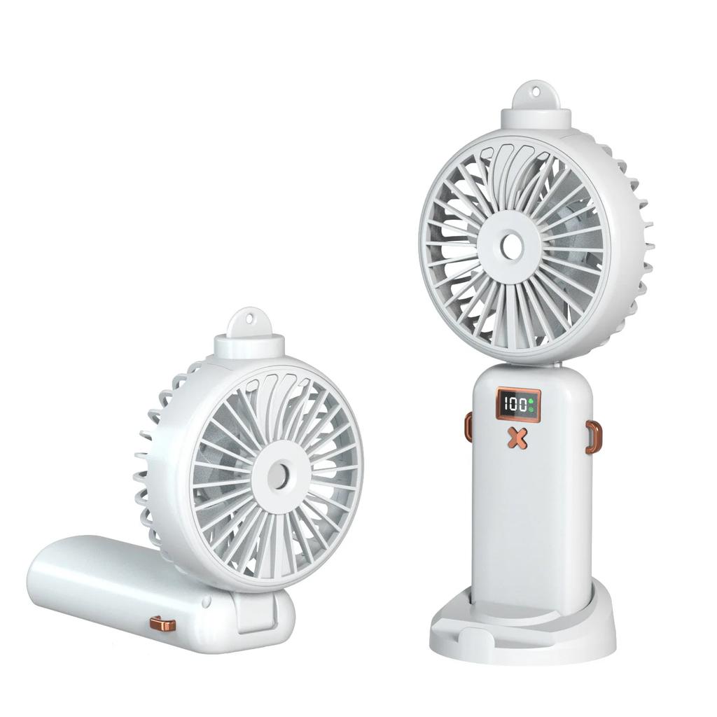 2025 Mini Handheld Small Fan Portable Desk Misting Fan USB Rechargeable Portable Small Air Cooler Cooling Spray Humidifier Fan