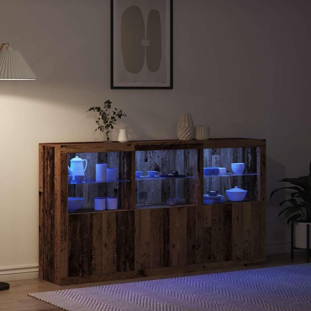 LED Sideboard Reclaimed Wood Style 181.5 x 37 x 100 cm Particleboard