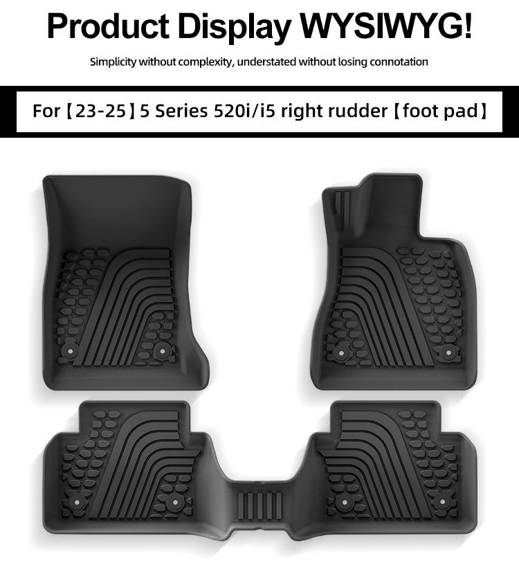 BMW 5 Series 520i/i5 Floor & Trunk Mats (2023-2025), TPE Material.
