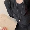 Minimalist Trendy Silver Color Bright Surface Teardrop-shaped Stainless Steel Pendant Necklace for Women Daily Commuting Jewelry