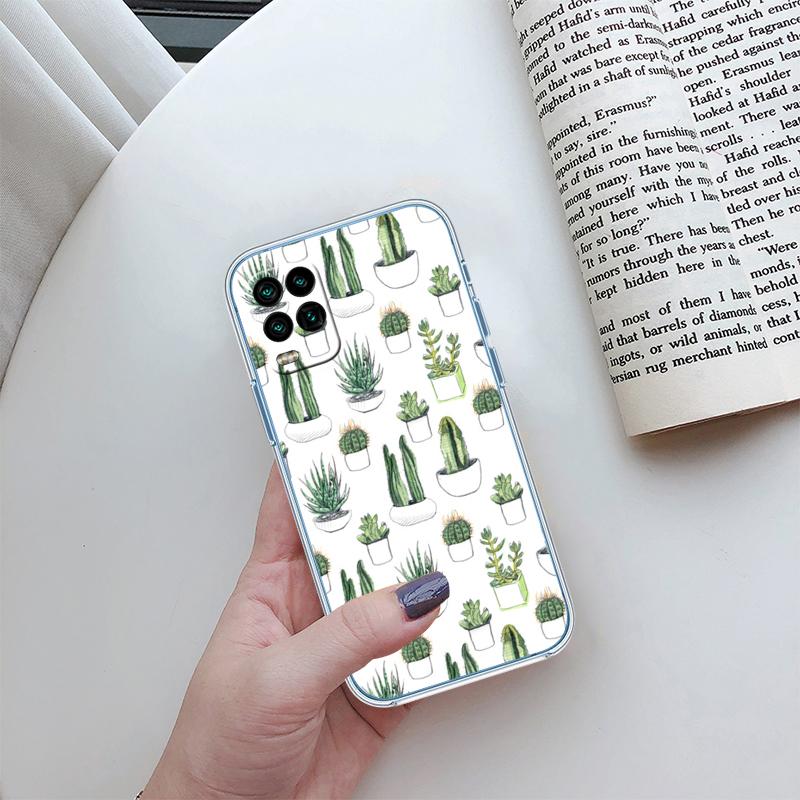 RA33 Watercolour Cacti Succulent Transparent Phone Case for Motorola Moto G7 G8 G9 G84 G85 G73 G24 G15 Z2 Play Power Plus