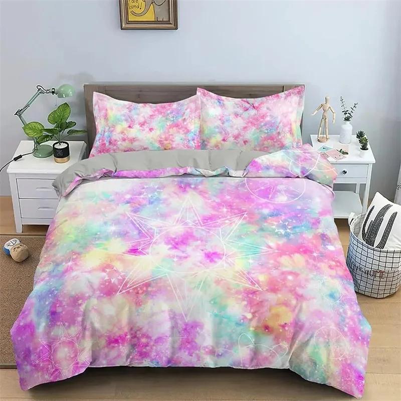 3D Printing Beding Set High-End Premium Soft Duvet Cover With Pilowcase Comfortable Quilt Cover Quen King Beding Stary Sky Patern Warm Comforter Cover