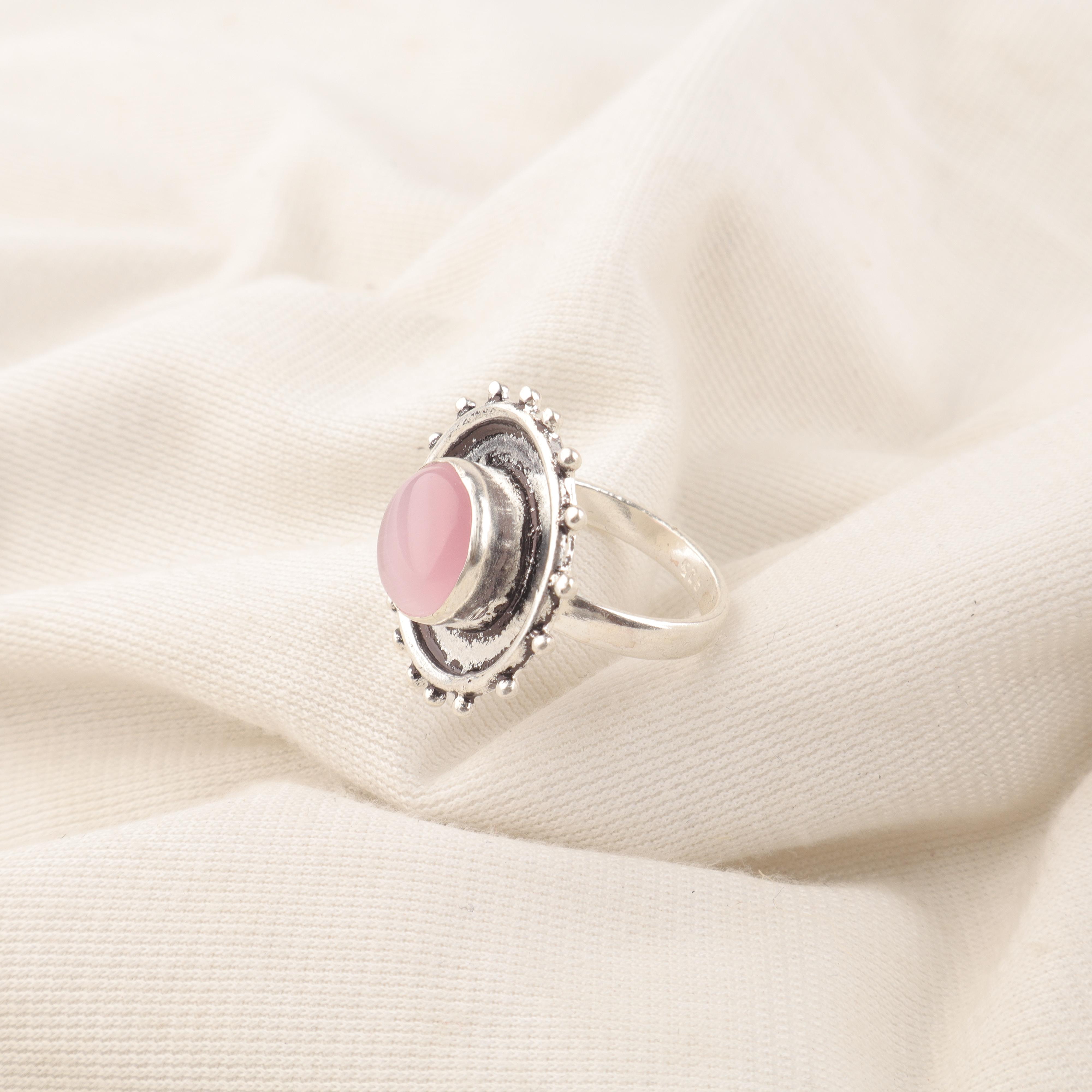 

Кольцо из цельного стерлингового серебра 925 пробы с розовым кошачьим глазом, Ювелирное изделие с драгоценным камнем ручной работы, Кольцо-заявление, Бохо-украшение, Подарок для мамы 12 розовый