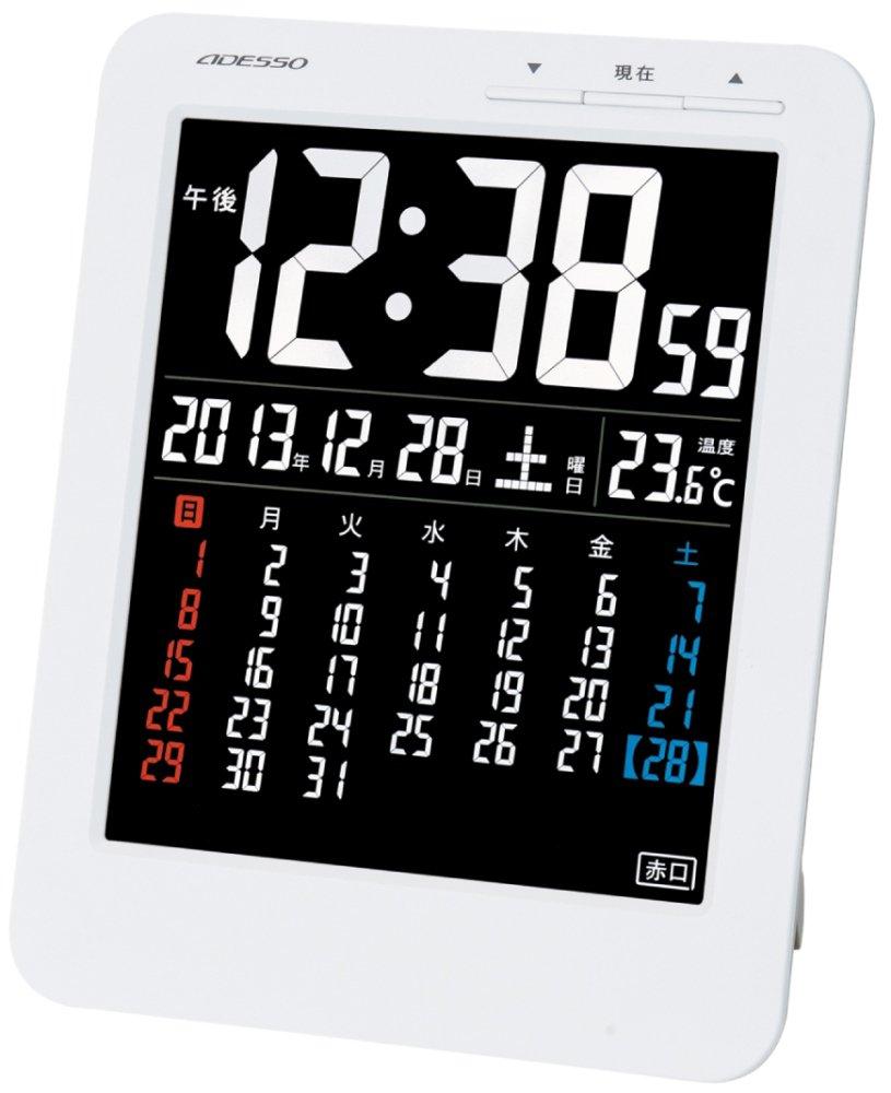 ADESSO Alarm Digital Rokuyo calendar Date White KW9292 Clock, Calendar, Radio-Controlled Clock, (Japanese system), Temperature, Humidity, Display,