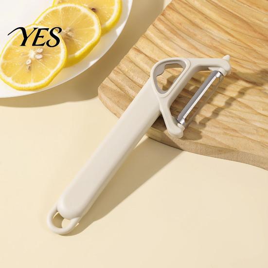 Extended Handle Peeler 3-in-1 Vegetable Peeler, Stainless Steel Ergonomic for Elderly, Anti-slip Manual Bottle Opener Sharp Blade Smooth Peeling Tool