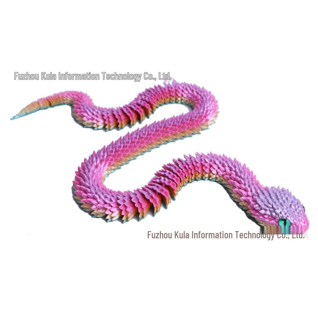 3D Printed Movable Viper Snake Figurine - Creative Simulated Ornamental Handicraft