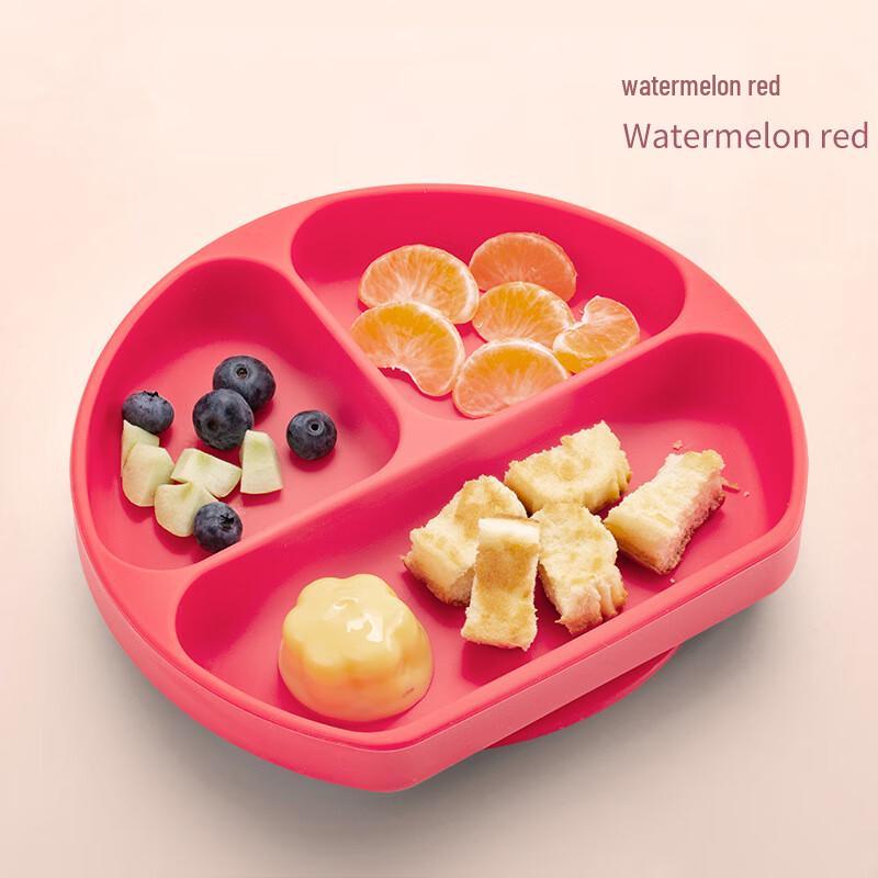 OJW Baby Silicone Divided Suction Plate with Straw