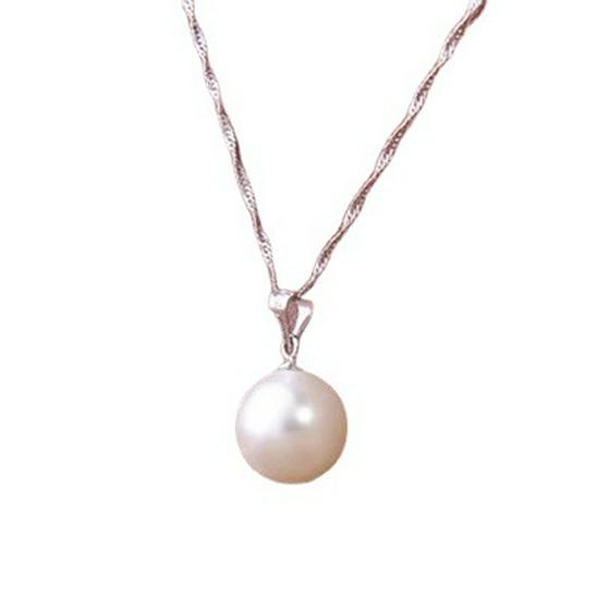 Zhenrong Korean Pearl Shell Bead Silver-Plated Pendant Necklace for Women