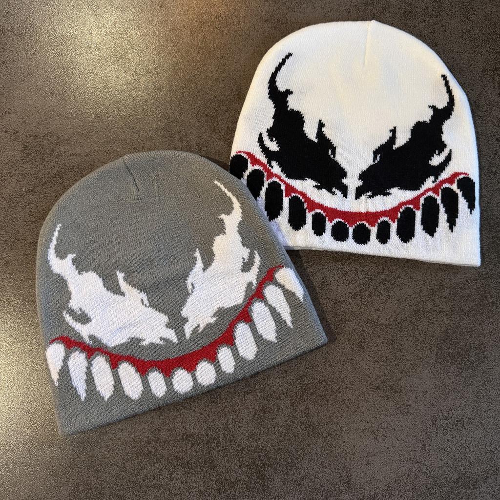 Вязаная модная кепка Веном, повседневная уличная одежда и теплая шапка без козырька