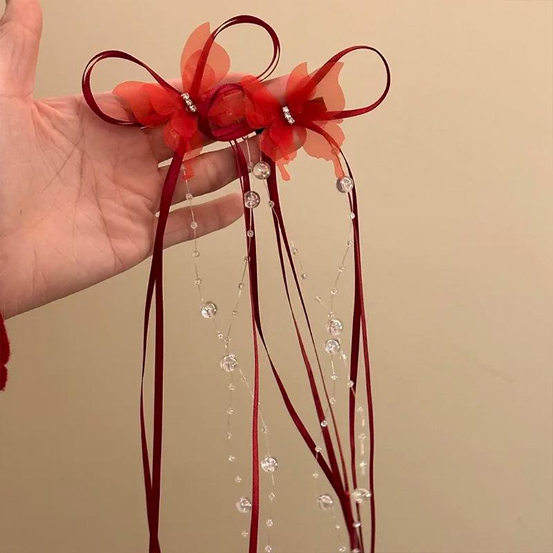 High-Class Rhinestone Bow Tassel Duckbill Hair Clip - Versatile, Fashionable Accessory for Women