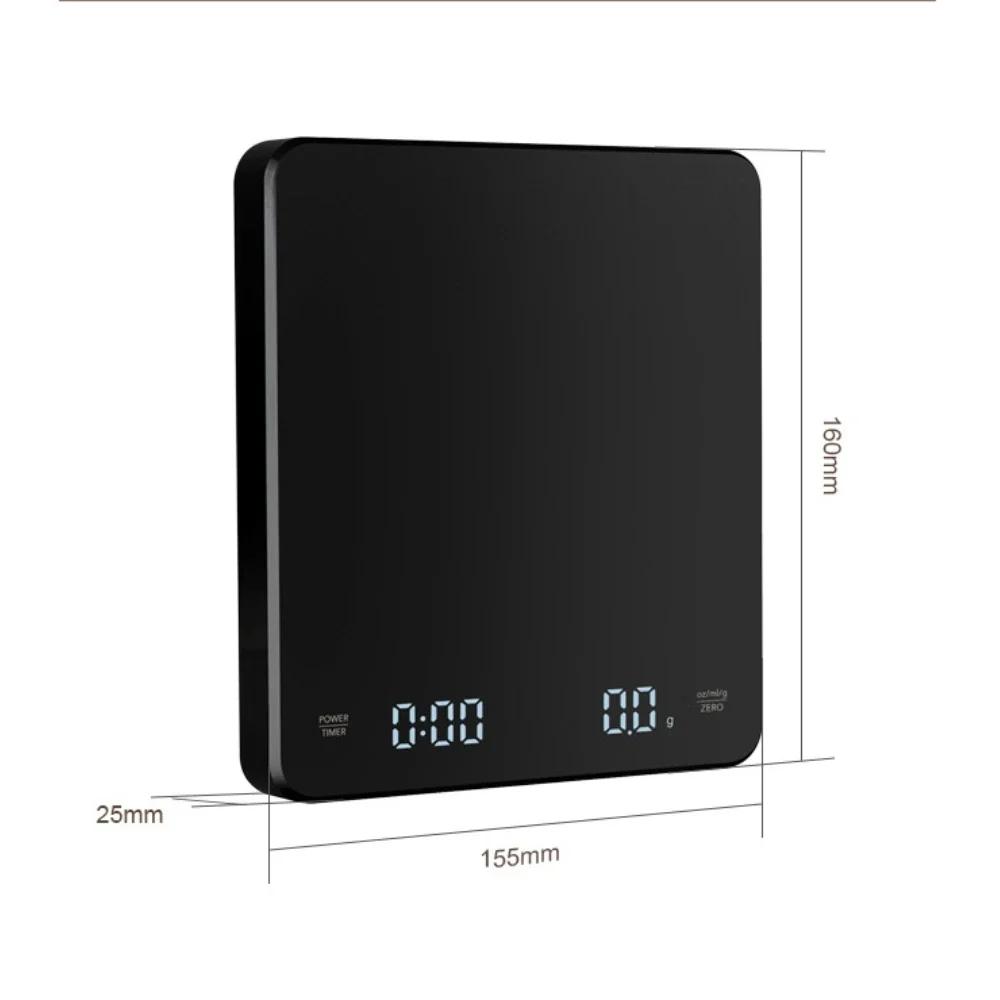 Small USB Rechargeable Kitchen Scale 2.8kg Digital With Automatic Timer Smart electronic scale Baking tea leaves Coffee Scale
