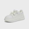 Tata Women's White Whale Sneakers, Thick Sole, Lace-Up