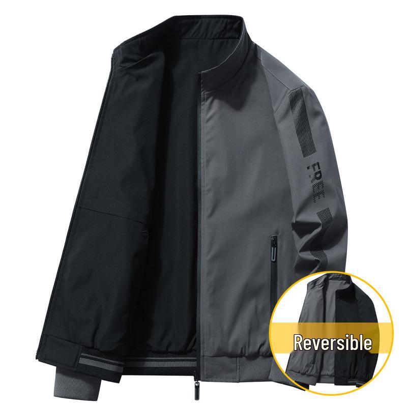 Men's Double-Sided Cotton Jacket: Casual Loose Fit, Spring/Autumn Pilot Baseball Style