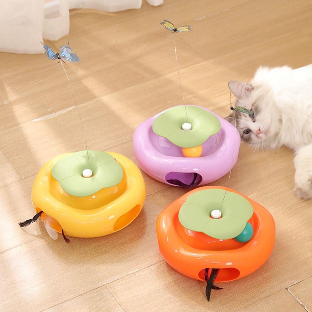 Built-in Feather Smart Interactive Cat Toy Non-slip Butterfly Cat Teaser Toy  Indoor