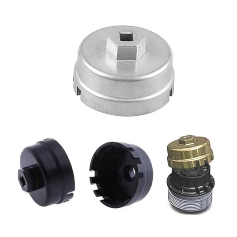 Cap Wrench Suitable for Toyota Lexus Oil Grid Wrench Filter Element Wrench Disassembly Oil Grid Tool Black Silver