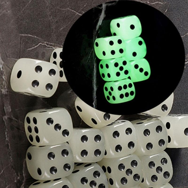 10Pcs Luminous-Dices Set Glow in The Dark Dices Set 14/16mm 6 Sided Dices Cubes