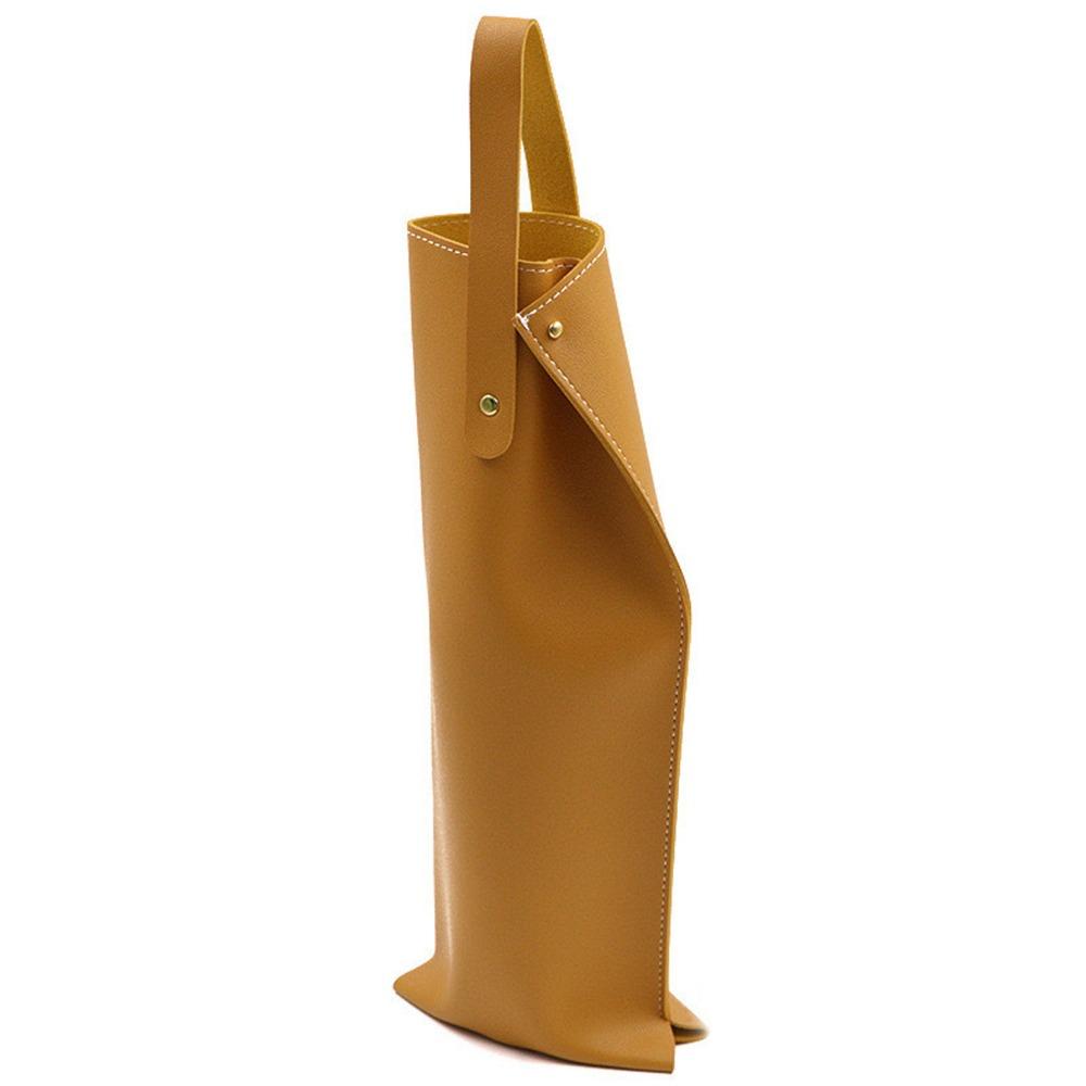 

Luxury Reusable Wine Packaging Bag Protective Design with Handle Wine Bottle Bag Faux Leather Beer Gift Bag Christmas Gift жовтий