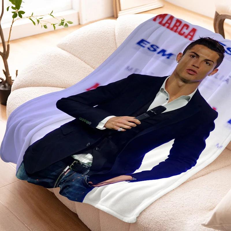 Sofa Blankets for Winter Cristiano Ronaldo Warm Knee Bed Fleece Custom Camping Fluffy Soft Blankets Microfiber Bedding King Size
