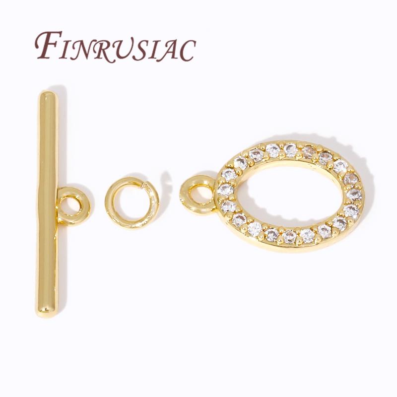 18K Gold Plated Brass OT Clasp Toggle Clasps Connector For DIY Bracelet Necklace Jewelry Making Findings Accessories