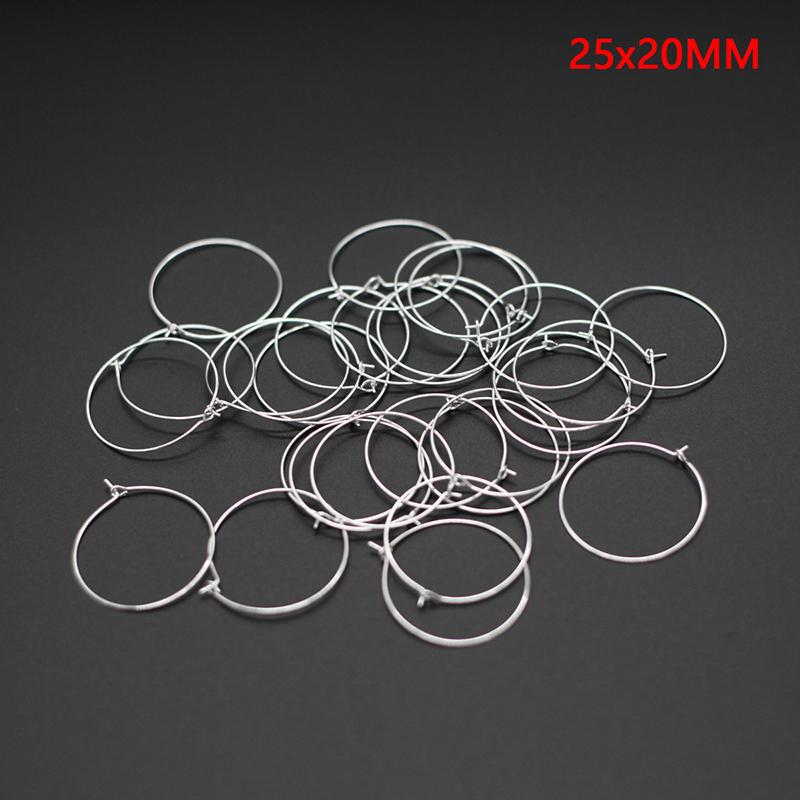 

50 шт., круглые серьги из металлической проволоки, обручи с бисером, золотые, посеребренные, очаровательные кольца для бокалов для вина, изготовление сережек своими руками as the picture