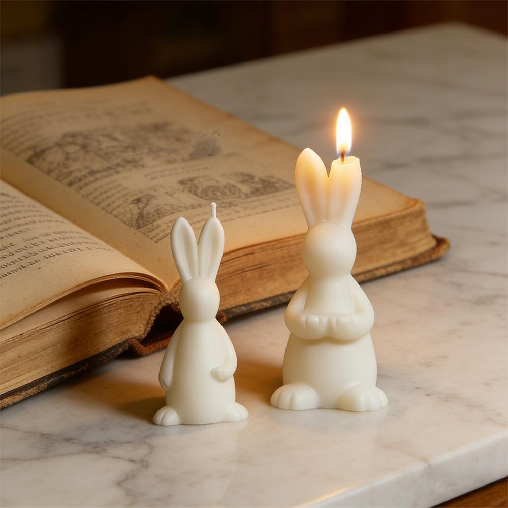 Ins Rabbit Silicone Mold, DIY Aromatherapy Candle & Plaster Figurine Mold, Minimalist Home Desktop Decor Mold