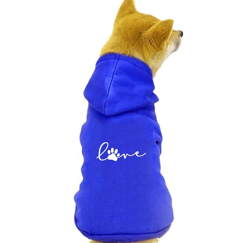 Miluji vzorový potisk Štěně Mazlíček Mikina s kapucí Podzim Zima Dvounohá Kapsa Kočka Pes Oblečení