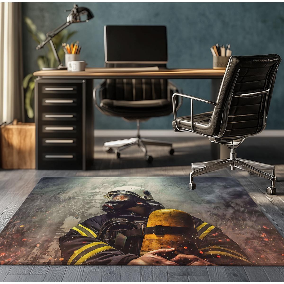 

Firefighter rug gaming room decor crystal velvet carpet modern office floor mat anti slip durable design for home and workspace 50x 80cm