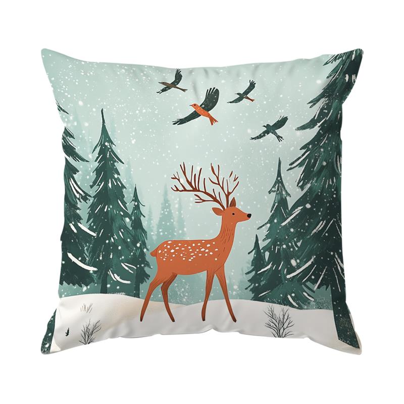 Decorative Cushion Cover Forest Wildlife Pattern Pillowcase Forest Animal Throw Pillows Cases Home Decor Sofa Car Pillow Cover