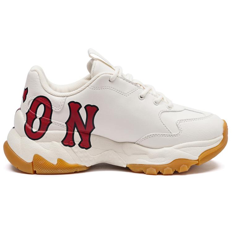 MLB Big Ball Chunky P Mega Synthetic Leather Abrasion Resistant Low top Chunky Sneakers Unisex White Red (Unisex) Chunky Sneakers