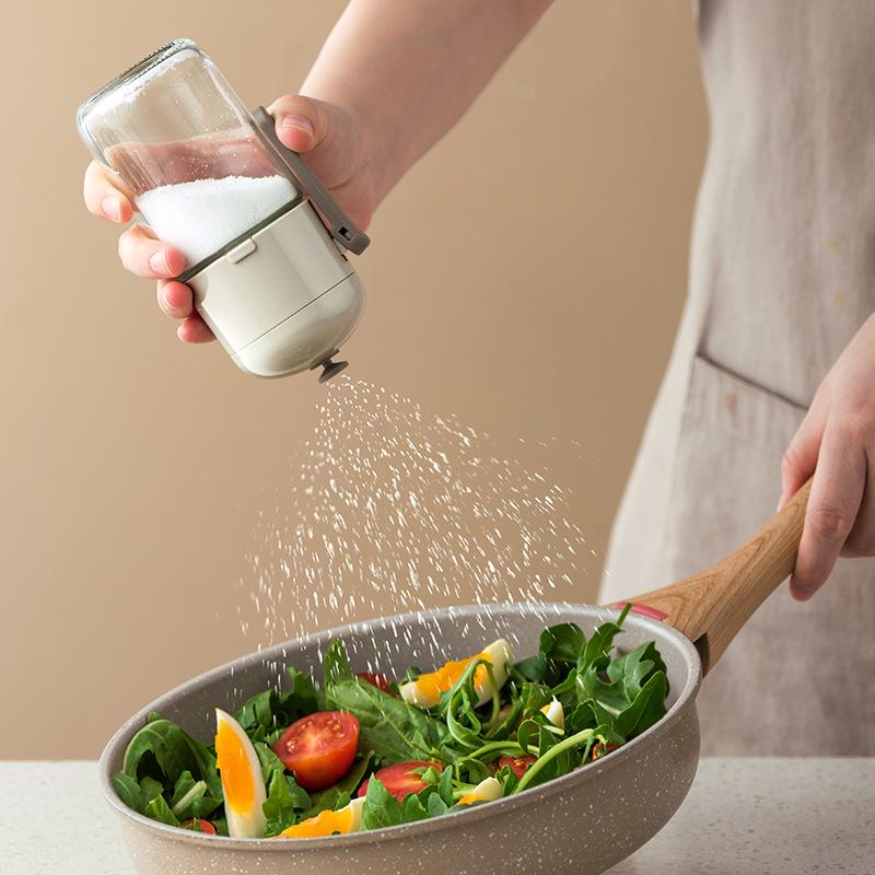 

Glass Kitchen Salt Jar - Moisture-Proof Sealed Condiment Container 250 ml