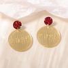 Geometric Round Acrylic Christmas Earrings