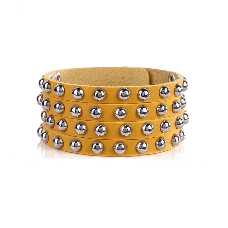 Cross-border Punk Rock Leather Cable Knit Bracelet
