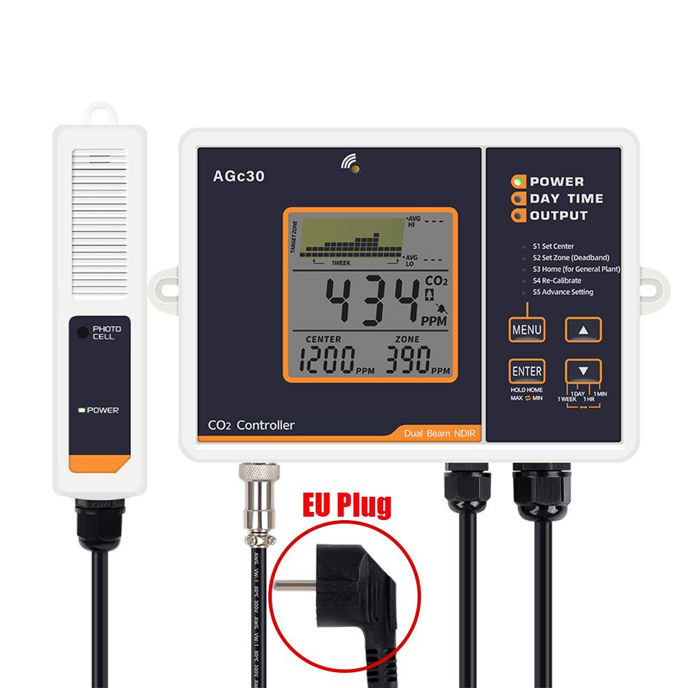LCD Display Carbon Dioxide Controller Automatic CO2 Concentration Control 0-5000ppm Range CO2 Detector for Planting Greenhouse