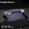 +1.0 ~ +4.0 Retro Folding Reading Glasses for Men / Women Metal Frame Anti-blue Light Eyeglasses with Free Case