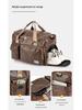 Unisex PU Leather Sports Bag with Wet/Dry Separation, Oxford Cloth, Shoulder Strap for Travel & Fitness