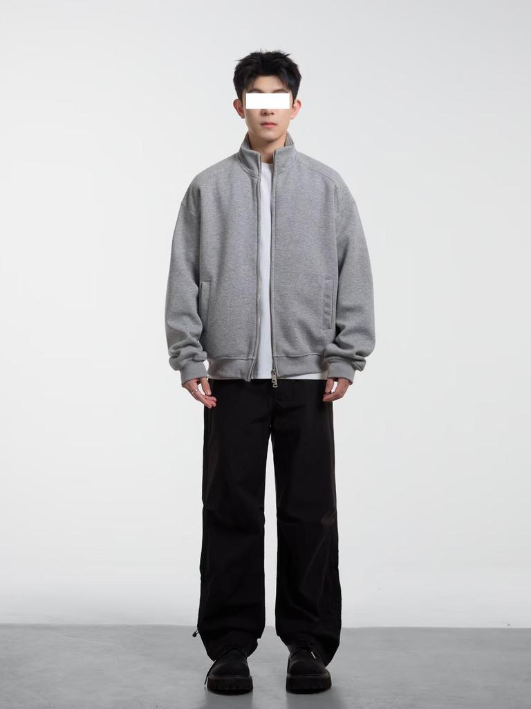 Men's Trendy Autumn/Winter Hoodie Cardigan: Loose Casual Stand Collar Zipper Jacket