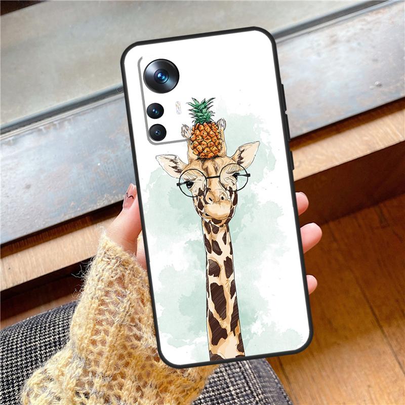 Cute Cartoon Animal Giraffe Cover For Xiaomi 17 Pro Max 15 14 Ultra 13T 14T 15T Pro POCO X7 X3 X5 X6 Pro F5 F6 F7 Case