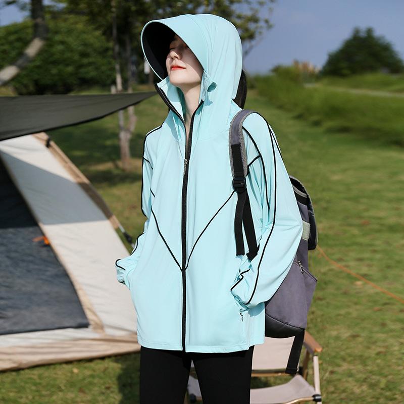 Sun Protection Clothing for Women 1011 New Summer Ice Silk UV Protection Thin UPF10+ Outdoor Breathable Sun Protection Jacket