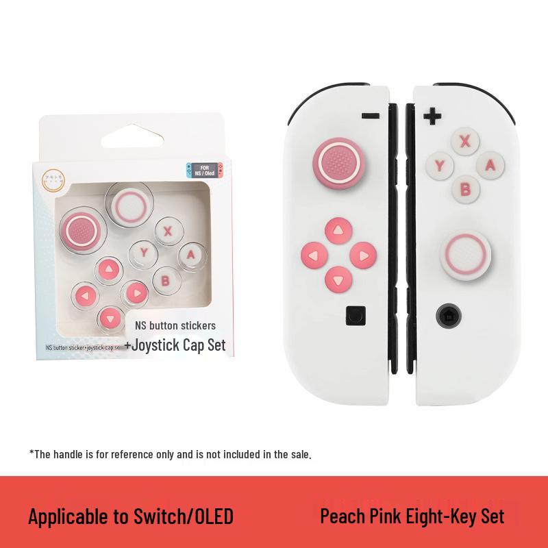 Switch Silicone Keycap - Directional Joystick Cap and Colored Button Sticker for Joy-Con