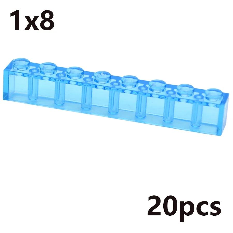 MOC Transparent Thick Building Blocks Figures 1x1 1x2 2x2 2x4 Dots Clear Brick Compatible Brand Educational Creative Toy for Kid