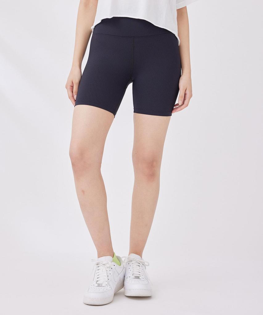 Nergy Year of Ours Ribbed Biker Black Maine Women's Hi-High Shorts, NBS14260, (01)