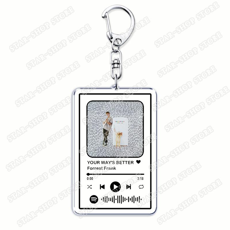 

Hot Singer Forrest Frank Songs Keychains for Women Accessories Bag GOOD DAY UP! Music Code Keying Jewelry Fans Friends Gifts