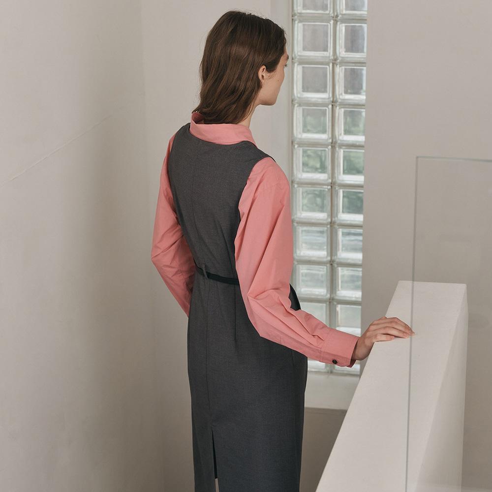 Wednesday Delight Wd_Vest Button Dress_Gray