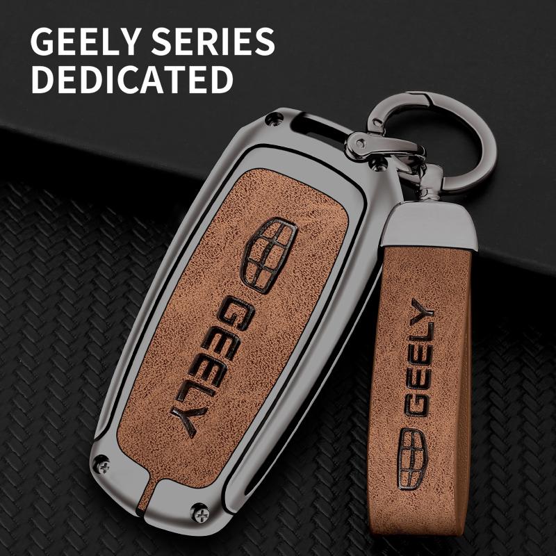 Zinc Alloy Leather Car Key Case For Geely Emgrand X7 Ex7 Gt Gc9 Emgrand 7 Gx3 Atlas Gs Nl3 Key Fob Car Key Key Case