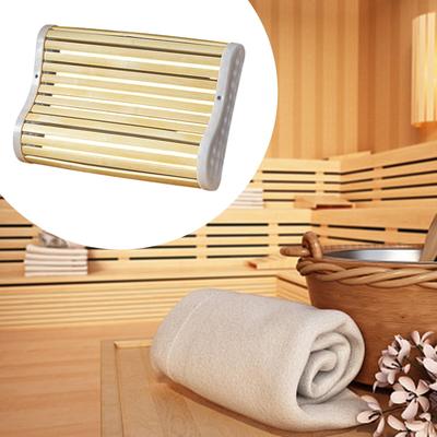 Bambu Baş Desteği Yastığı Boyun Desteği Kavisli Aksesuarlar Nefes Alabilir Destek Spor Salonu Buhar Saunası Sırt Desteği için