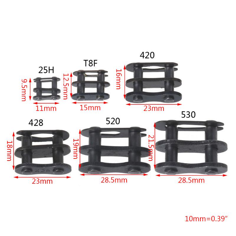 Boucle de chaîne de moto 428/420/25h T8f/415h, boucle de verrouillage de chaîne, pièces de connecteur de chaîne