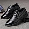 One Piece of Free Shipping New Men's Leather Shoes Men's Shoes Dress Casual Shoes Lace-up Business Leather Shoes Men's Round Head Splicing Shoes