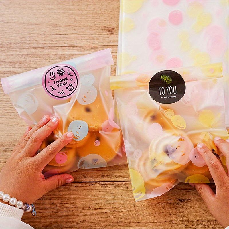 50 Stück Rosa Kreis Lebensmittelverpackungsbeutel Geeignet für Lebensmittel Nüsse Kekse Backwaren Küchenzubehör Mattierte Verpackungsbeutel für Kurztrips