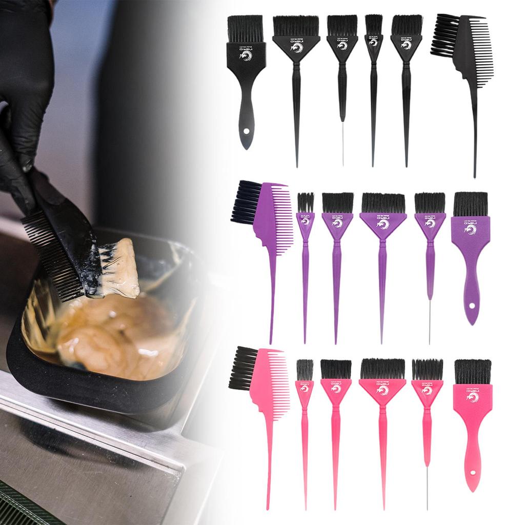 6Pcs Hair Dye Color Brush Set Hair Dying Brush Hair Coloring Brush Hair Dye Brush Set Mixing Comb for Home or Salon